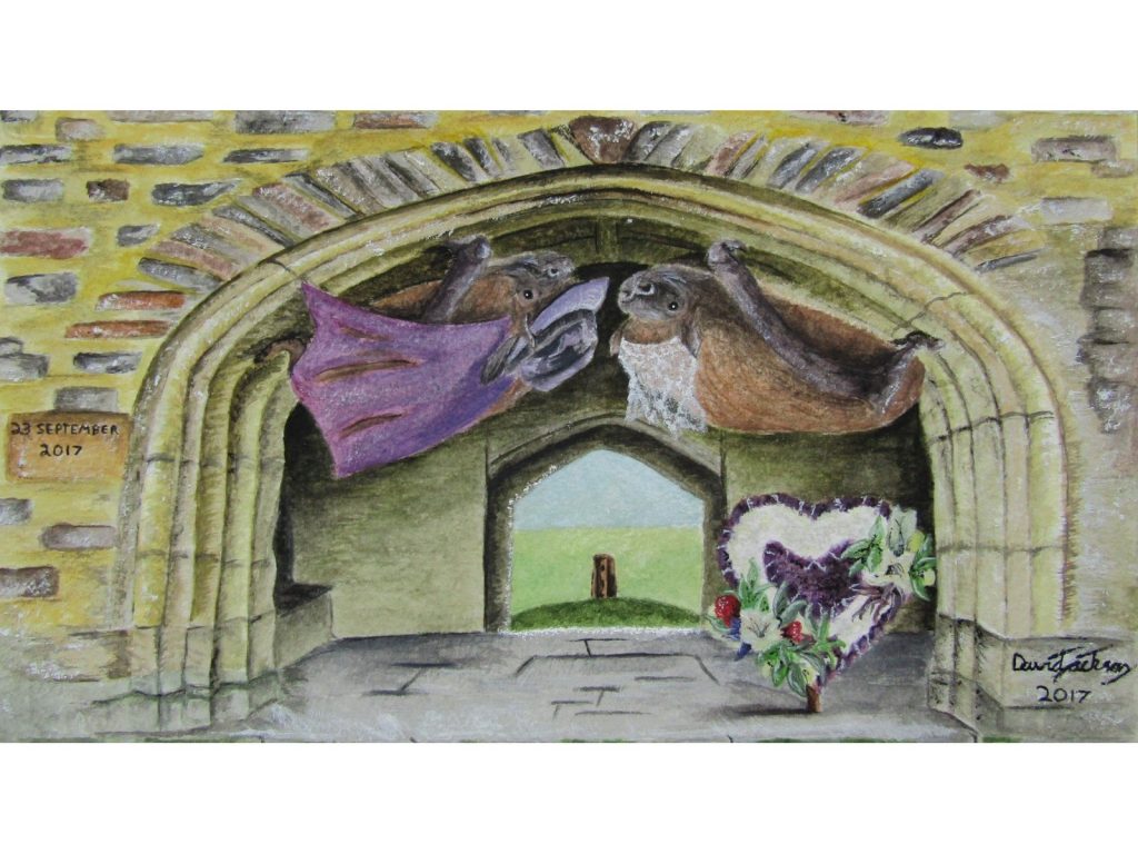 Painting of Bat Wedding by David Jackson