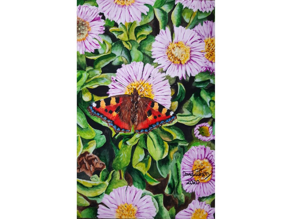 Painting of Butterfly Brunch by David Jackson