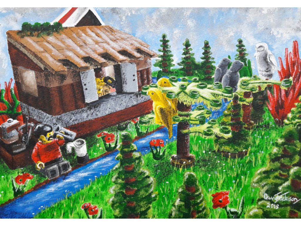 Painting of Cabin in the woods by David Jackson