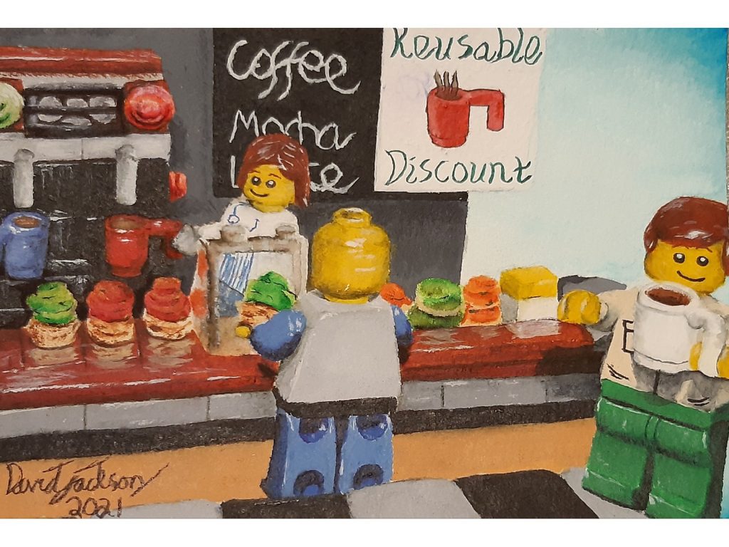 Painting of Plastic Washing by David Jackson