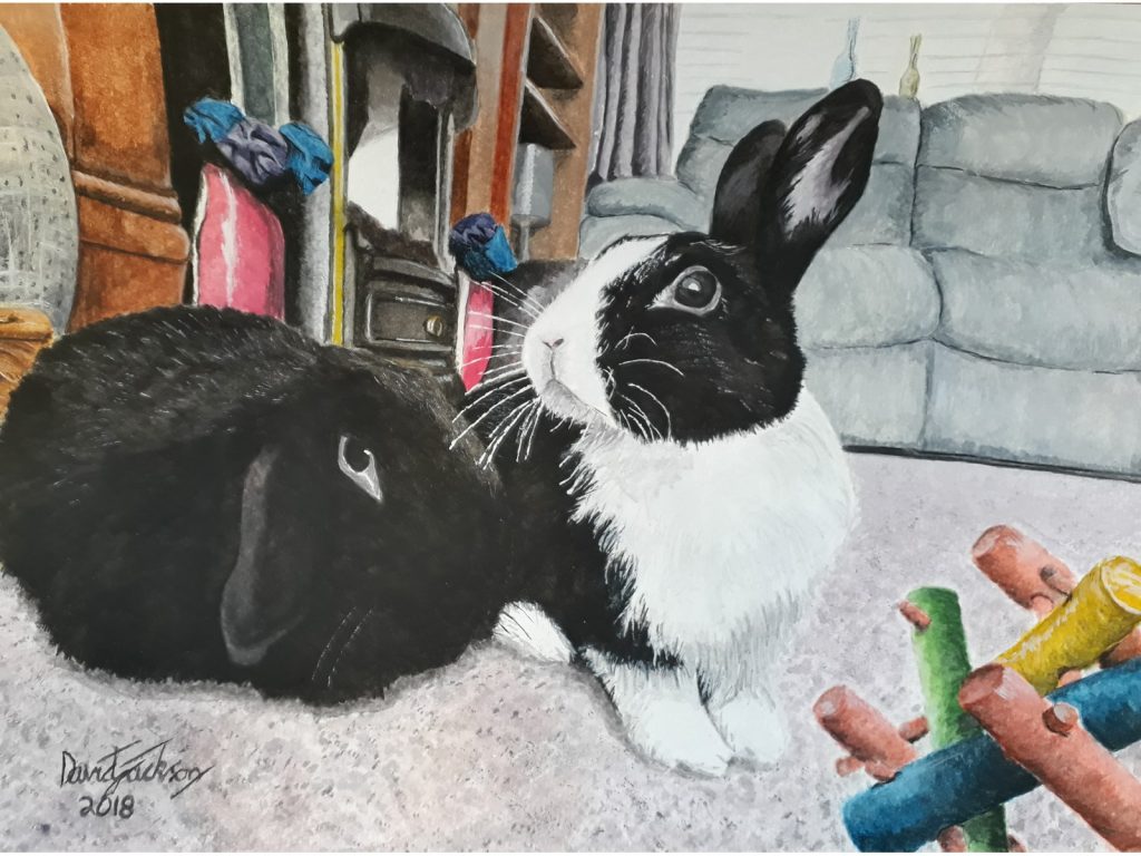 Painting of Rabbit Rumble by David Jackson